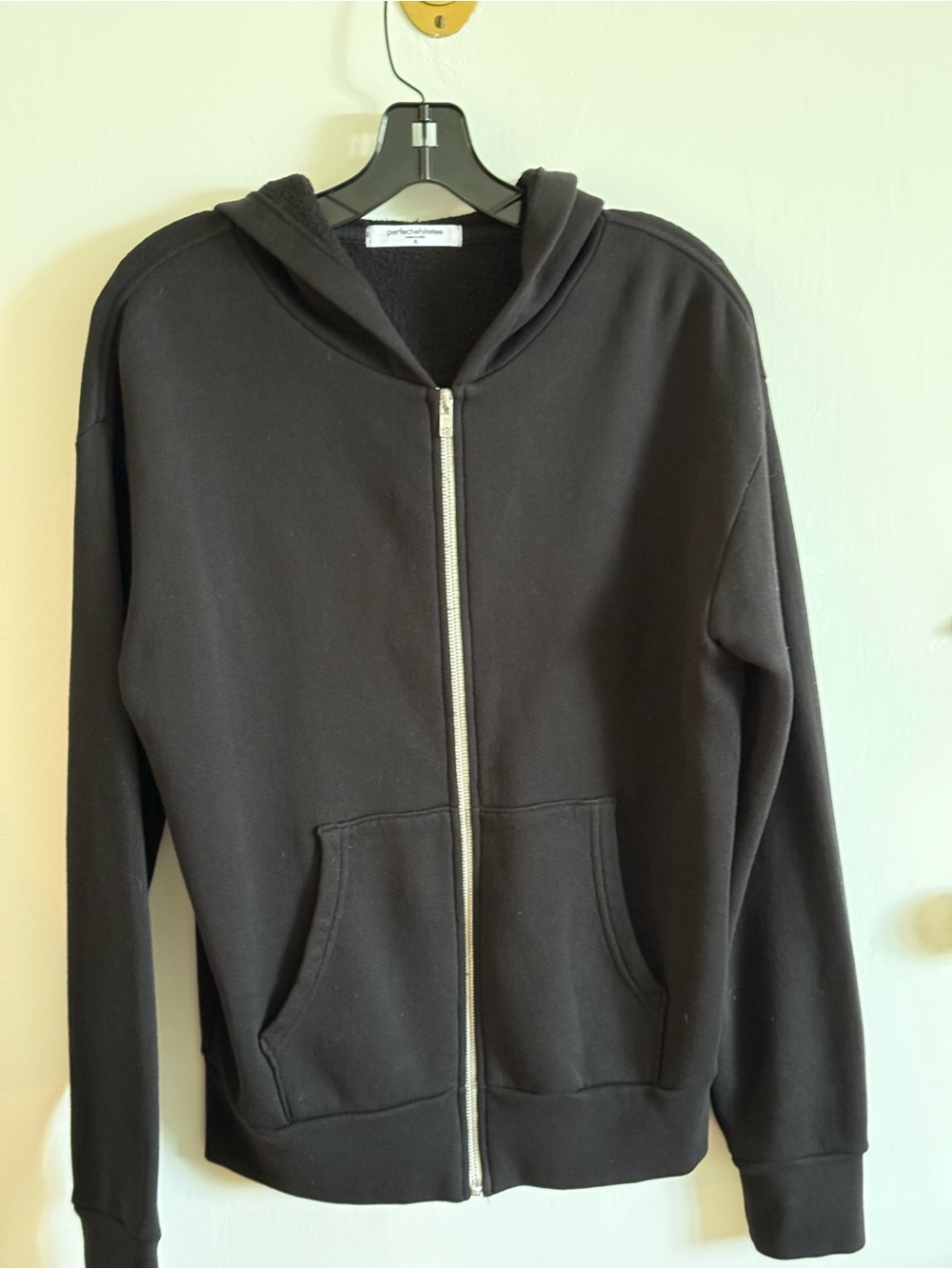 perfectwhitetee Black Fleece Top
